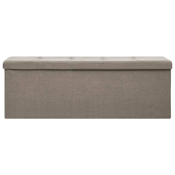 Banco de almacenamiento plegable lino sintético gris taupe