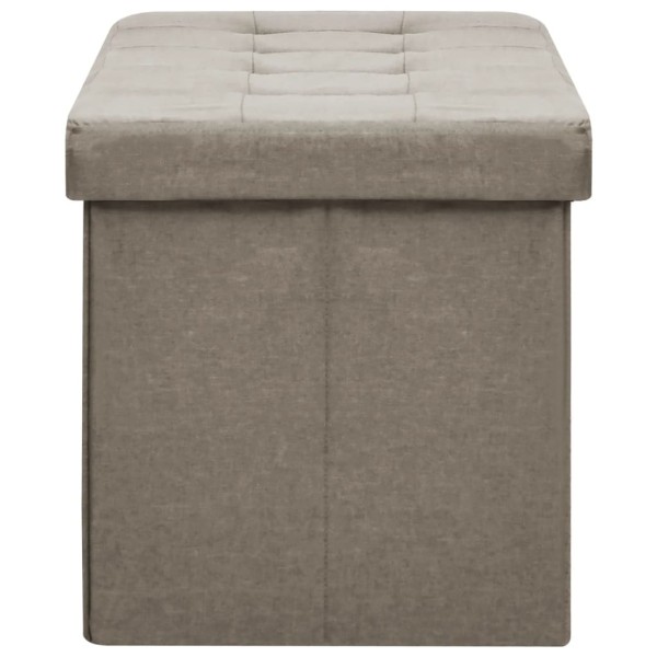 Banco de almacenamiento plegable lino sintético gris taupe