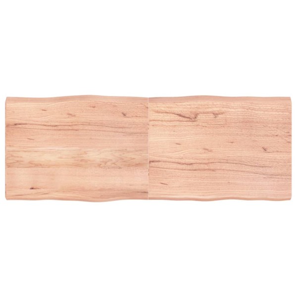 Tablero mesa madera tratada borde natural marrón 160x60x(2-6)cm