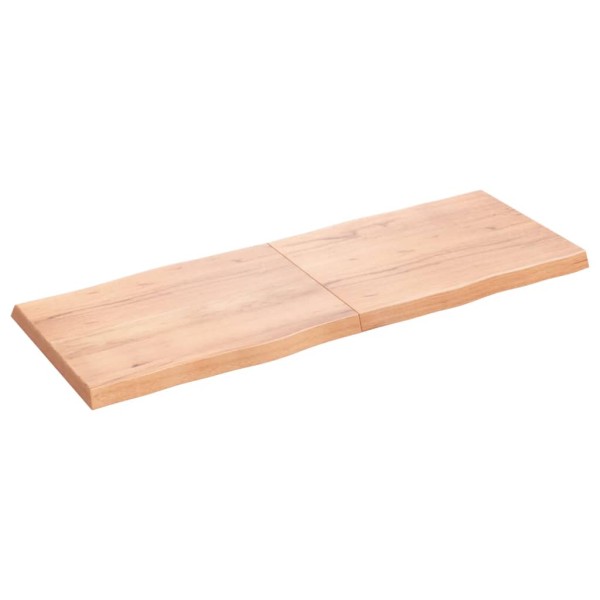 Tablero mesa madera tratada borde natural marrón 160x60x(2-6)cm