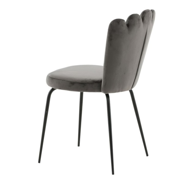 Venture Home Sillas de comedor 2 uds Limhamn terciopelo negro y gris