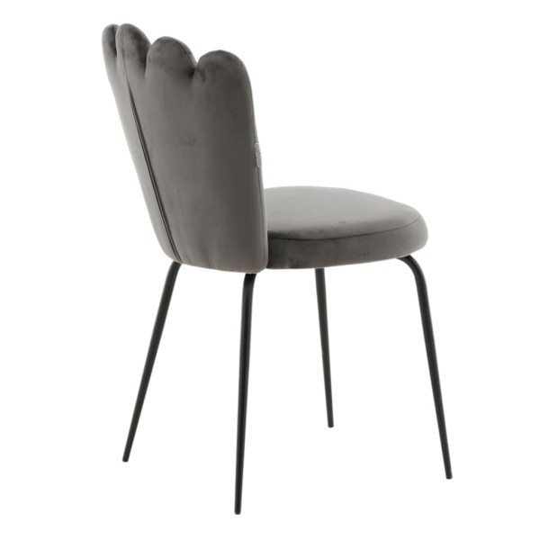 Venture Home Sillas de comedor 2 uds Limhamn terciopelo negro y gris