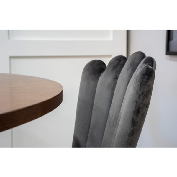 Venture Home Sillas de comedor 2 uds Limhamn terciopelo negro y gris