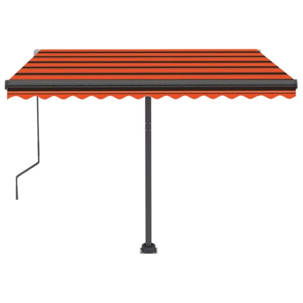 Toldo de pie automático naranja y marrón 350x250 cm