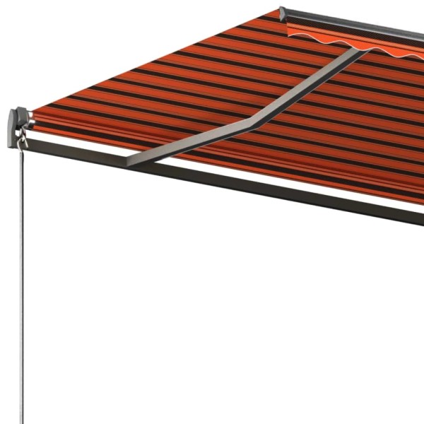 Toldo de pie automático naranja y marrón 350x250 cm