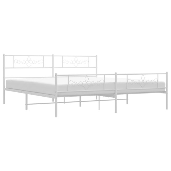 Estructura cama metal con cabecero y pie cama blanco 183x213 cm