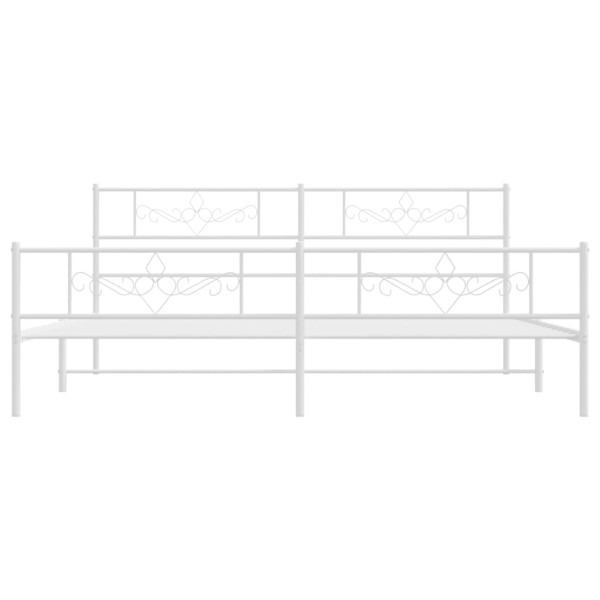 Estructura cama metal con cabecero y pie cama blanco 183x213 cm