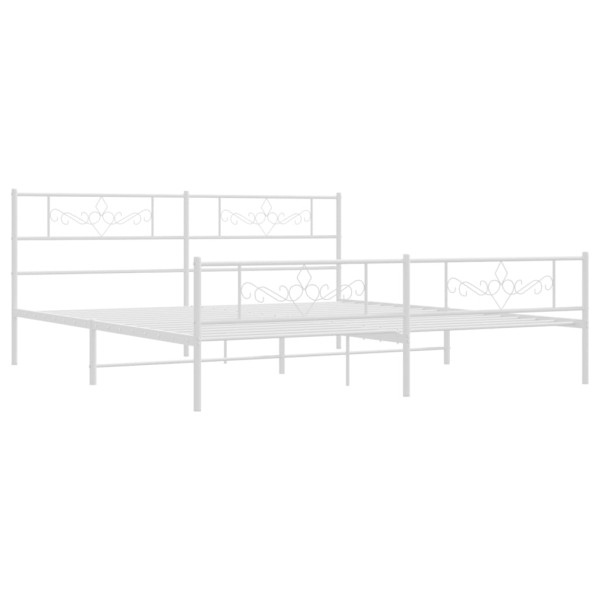 Estructura cama metal con cabecero y pie cama blanco 183x213 cm