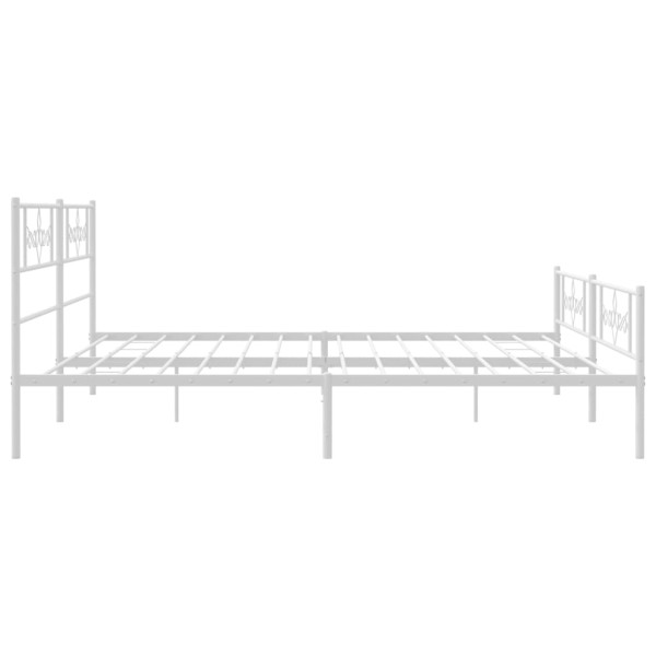 Estructura cama metal con cabecero y pie cama blanco 183x213 cm