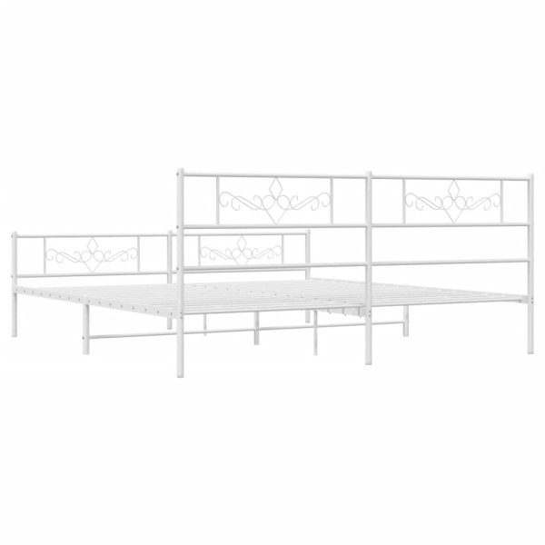 Estructura cama metal con cabecero y pie cama blanco 183x213 cm