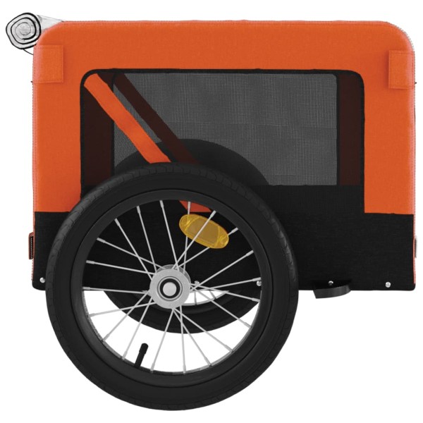 Remolque de bicicleta mascotas hierro tela Oxford naranja negro