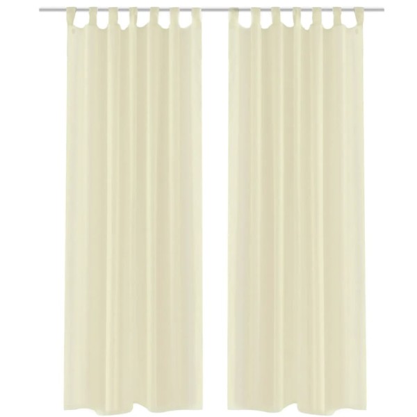 2 Cortinas color crema transparentes 140 x 175 cm