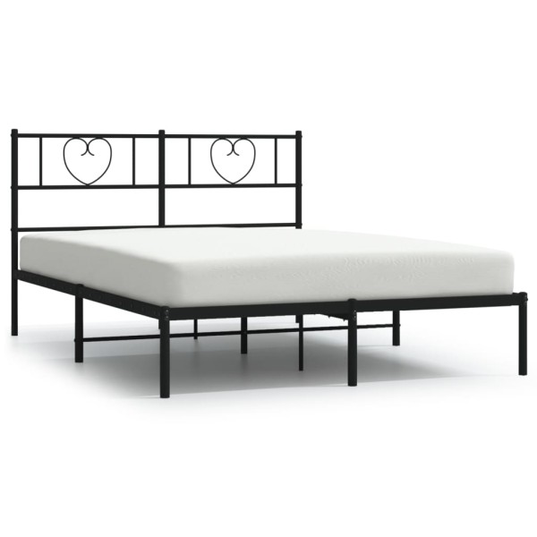 Estructura de cama con cabecero metal negro 120x190 cm