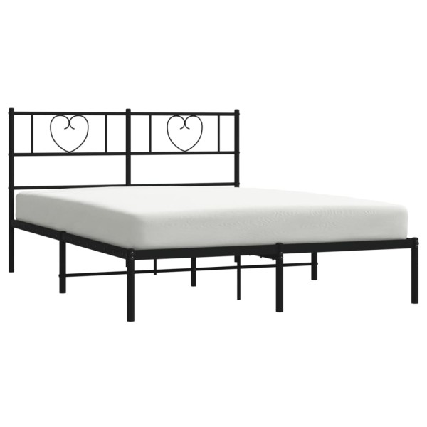 Estructura de cama con cabecero metal negro 120x190 cm