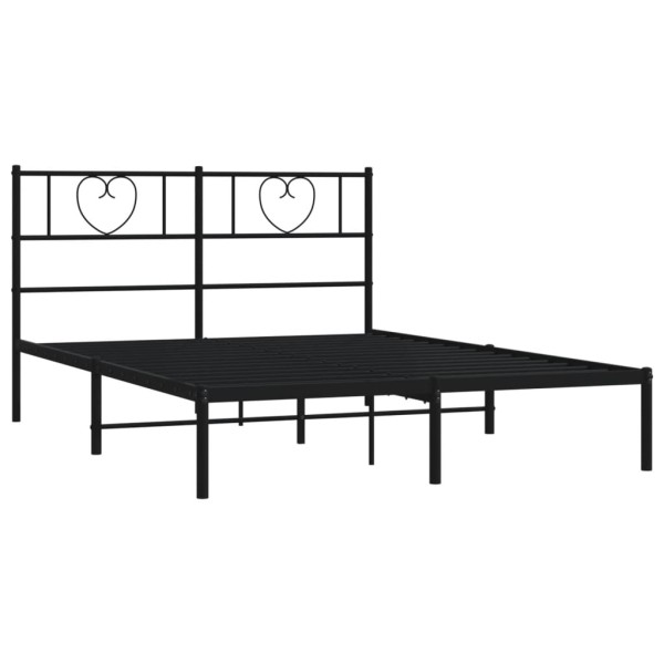 Estructura de cama con cabecero metal negro 120x190 cm