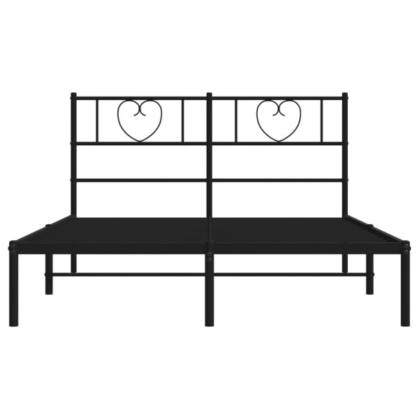 Estructura de cama con cabecero metal negro 120x190 cm