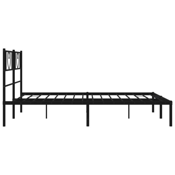 Estructura de cama con cabecero metal negro 120x190 cm