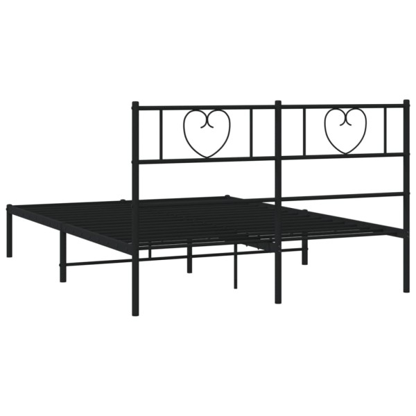 Estructura de cama con cabecero metal negro 120x190 cm