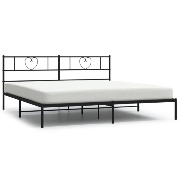 Estructura de cama con cabecero metal negro 193x203 cm