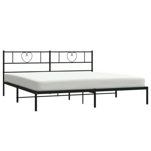 Estructura de cama con cabecero metal negro 193x203 cm