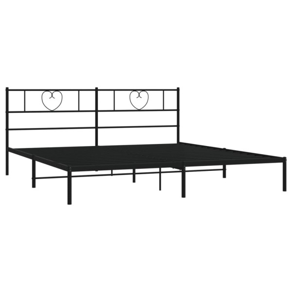 Estructura de cama con cabecero metal negro 193x203 cm