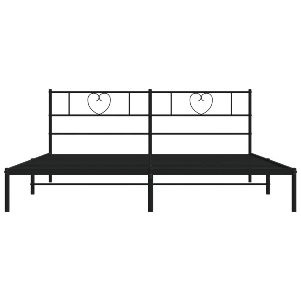 Estructura de cama con cabecero metal negro 193x203 cm