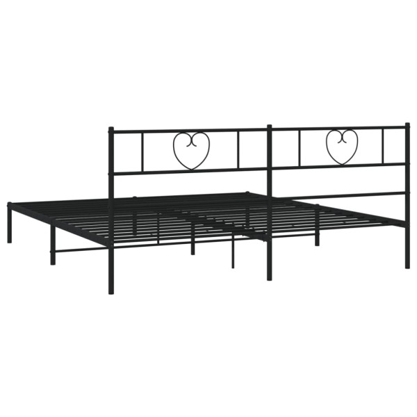 Estructura de cama con cabecero metal negro 193x203 cm