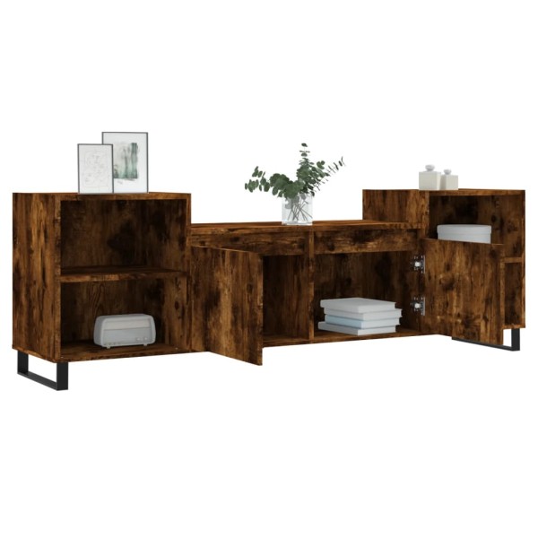 Mueble para TV madera contrachapada roble ahumado 160x35x55 cm