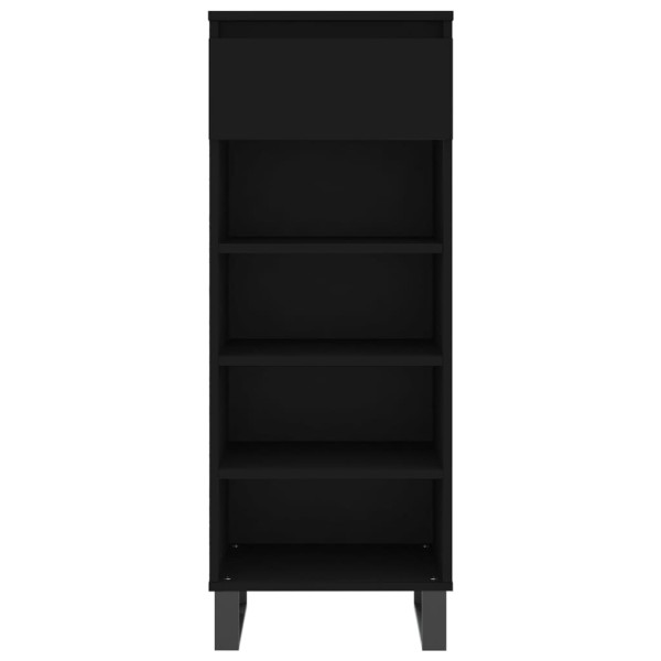 Mueble zapatero madera contrachapada negro 40x36x105 cm