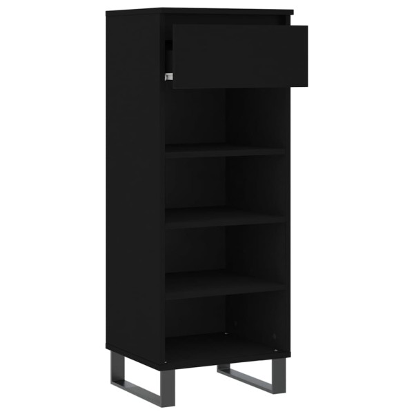 Mueble zapatero madera contrachapada negro 40x36x105 cm