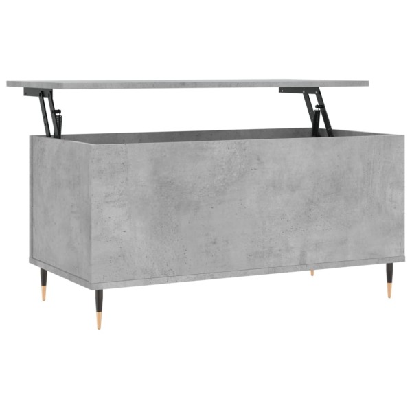 Mesa de centro madera contrachapada gris hormigón 90x44,5x45 cm