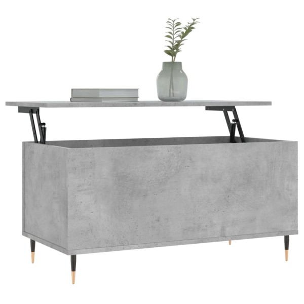 Mesa de centro madera contrachapada gris hormigón 90x44,5x45 cm