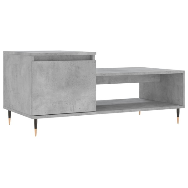 Mesa de centro madera contrachapada gris hormigón 100x50x45 cm