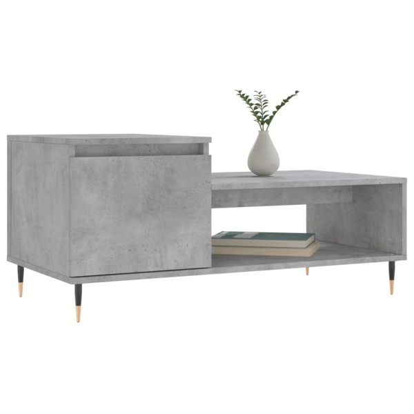 Mesa de centro madera contrachapada gris hormigón 100x50x45 cm