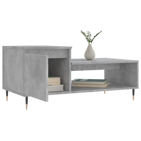 Mesa de centro madera contrachapada gris hormigón 100x50x45 cm