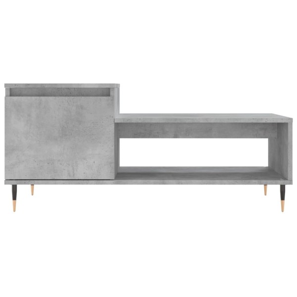 Mesa de centro madera contrachapada gris hormigón 100x50x45 cm