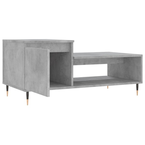 Mesa de centro madera contrachapada gris hormigón 100x50x45 cm