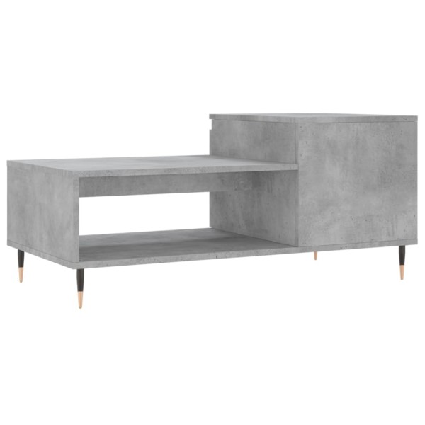 Mesa de centro madera contrachapada gris hormigón 100x50x45 cm