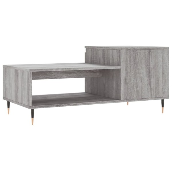 Mesa de centro madera contrachapada gris Sonoma 100x50x45 cm