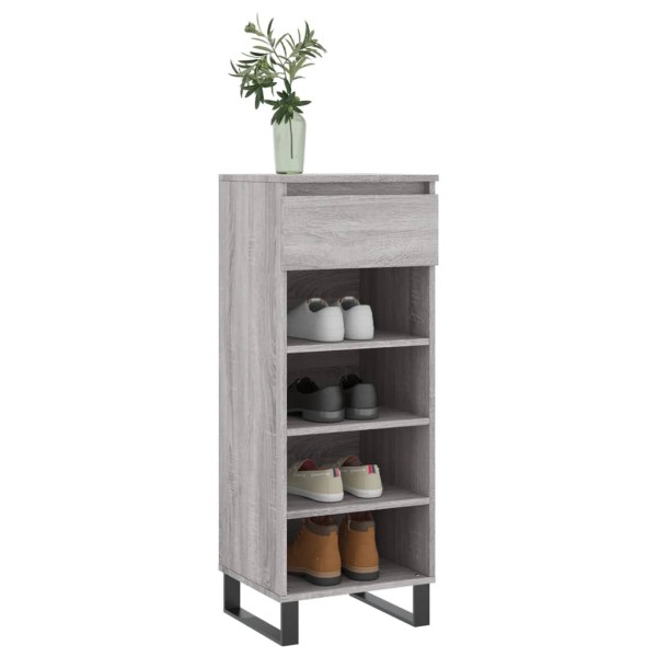 Mueble zapatero madera contrachapada gris Sonoma 40x36x105 cm