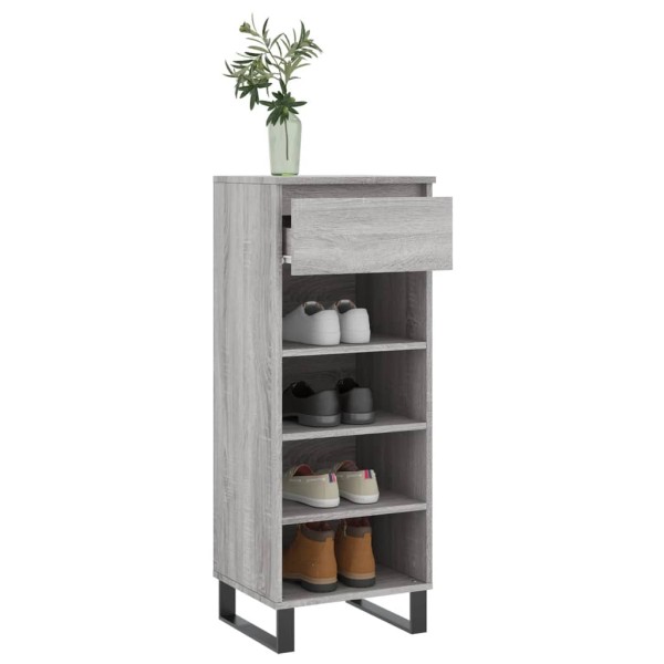 Mueble zapatero madera contrachapada gris Sonoma 40x36x105 cm