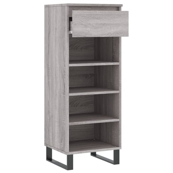 Mueble zapatero madera contrachapada gris Sonoma 40x36x105 cm