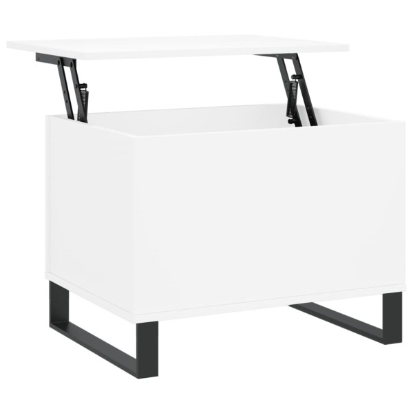 Mesa de centro madera contrachapada blanco 60x44,5x45 cm