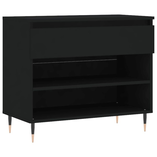 Mueble zapatero madera contrachapada negro 70x36x60 cm