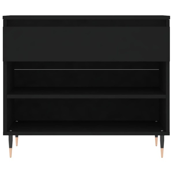 Mueble zapatero madera contrachapada negro 70x36x60 cm