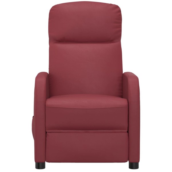 Sillón de masaje eléctrico cuero sintético rojo tinto