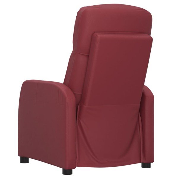 Sillón de masaje eléctrico cuero sintético rojo tinto