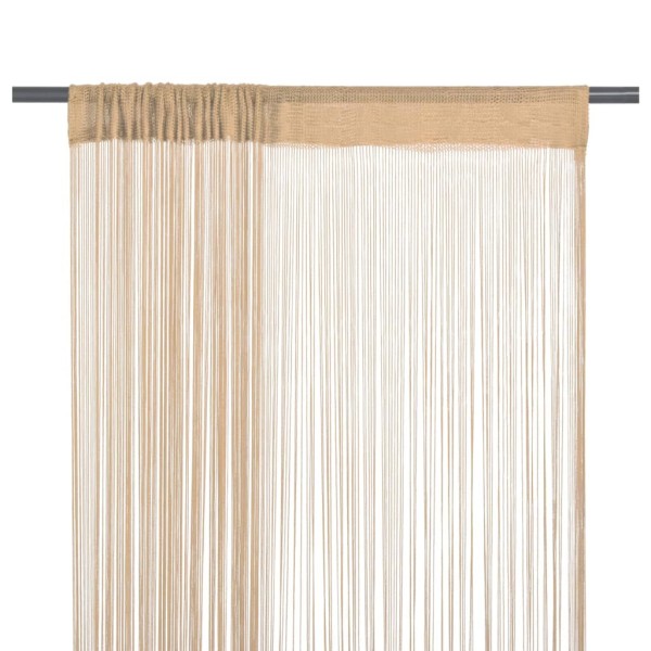 Cortinas de flecos 2 piezas 100x250 cm beige