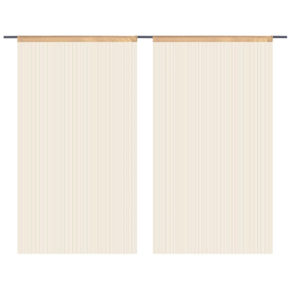 Cortinas de flecos 2 piezas 100x250 cm beige