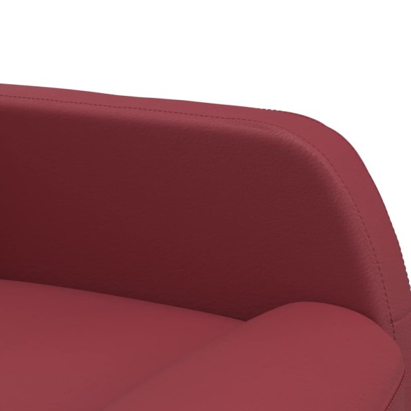 Sillón de masaje de cuero sintético rojo tinto